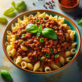 Ground Beef with Short Pasta & Bolognese Sauce
