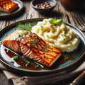 Grilled Salmon with Mashed Potatoes