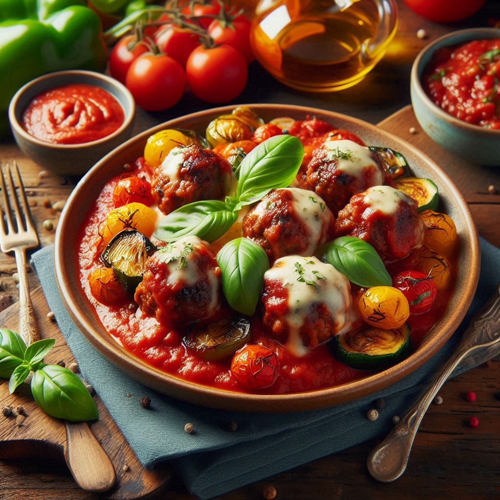 Beef Meatballs with Tomato Sauce & Cheese
