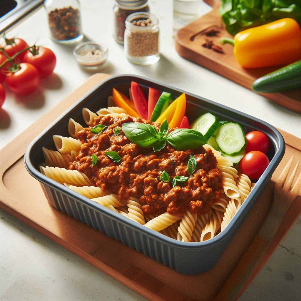 Whole Wheat Pasta with Soy Bolognese